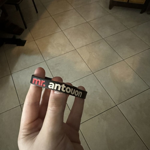 Mr Antouon rubber bracelet, black and white