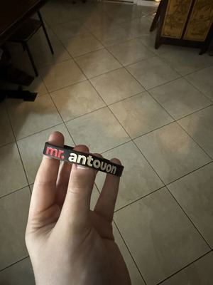 Mr Antouon rubber bracelet, black and white
