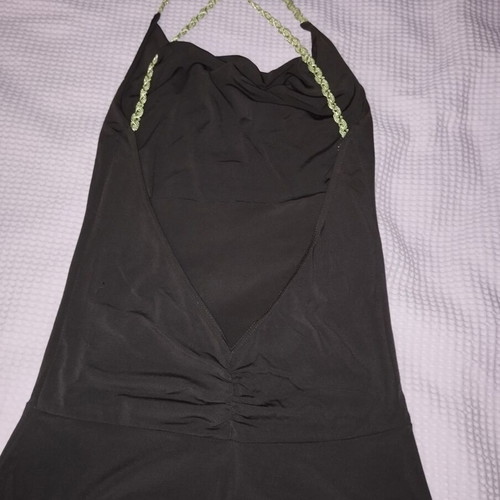 Dress asymmetrical with open back, like new, size M, brown