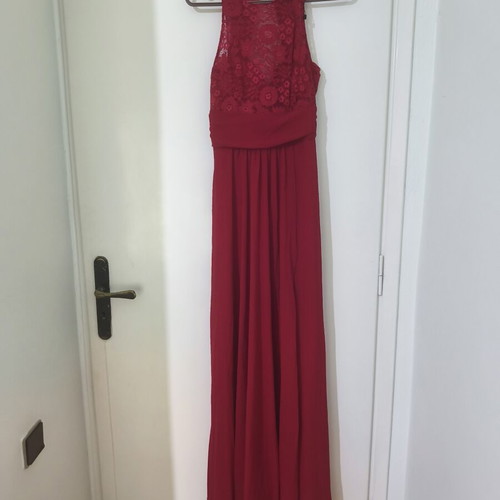 Shein Red Maxi Dress with Lace Size XS New