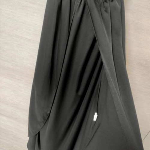 Zini iconic maxi satin slit backless halter dress
