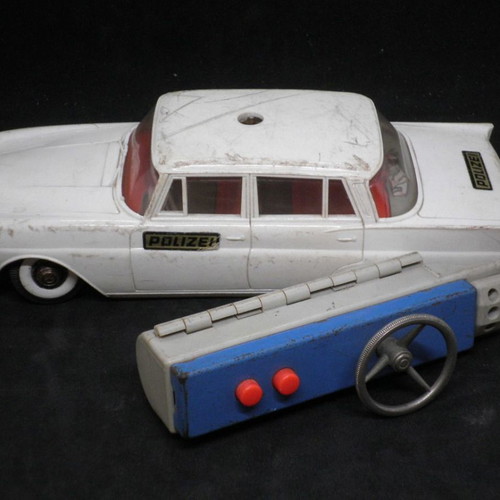 Antique Mercedes police toy car used, GAMA