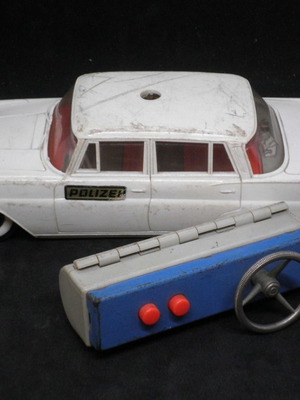 Antique Mercedes police toy car used, GAMA