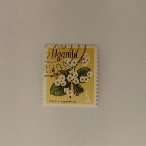 Uganda Cordia abyssinica Stamp like new, 5c botanical design