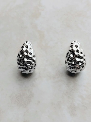 Zara silver drop chunky statement earrings like new