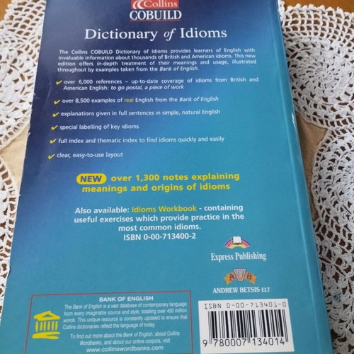 Collins COBUILD Dictionary of Idioms second edition 2002 like new
