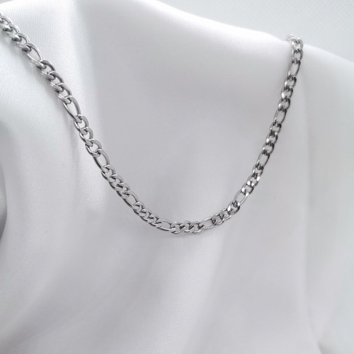 Figaro Necklace Stainless Steel 50 cm New Silver