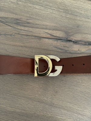 Dolce Gabbana leather belt like new, brown and gold, size 85