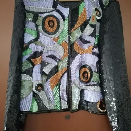 Sequin jacket new, size M-L, black