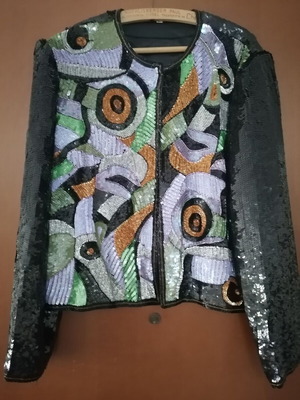 Sequin jacket new, size M-L, black