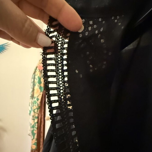 Anna Samouka black shirt with gold embroidery M like new