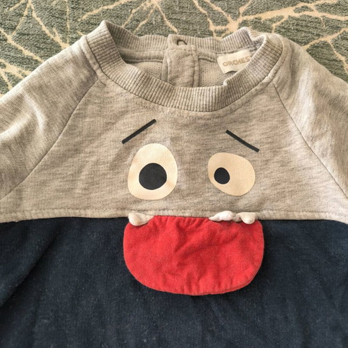 Children's long-sleeve shirt used Orchestra, gray and blue, 92 cm