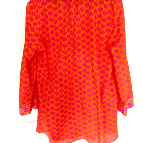 Zara caftan like new, orange and pink, 100% cotton, size L