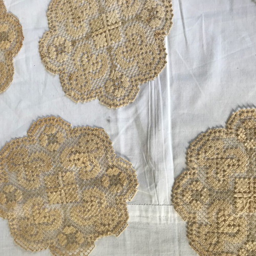 Set of 29 antique embroidered coasters used with color alterations