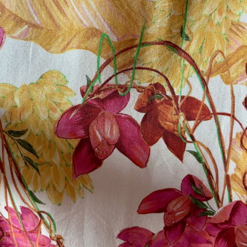 Wrap skirt by Hemithea, pink and orange floral