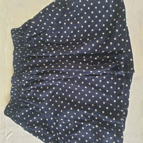 Mini cotton skirt blue with white polka dots like new