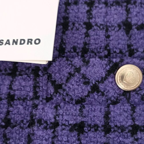 SANDRO tweed mini skirt new, size 40 FR, purple