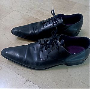 Ανδρικά παπούτσια μαύρα δερμάτινα Versace N.43