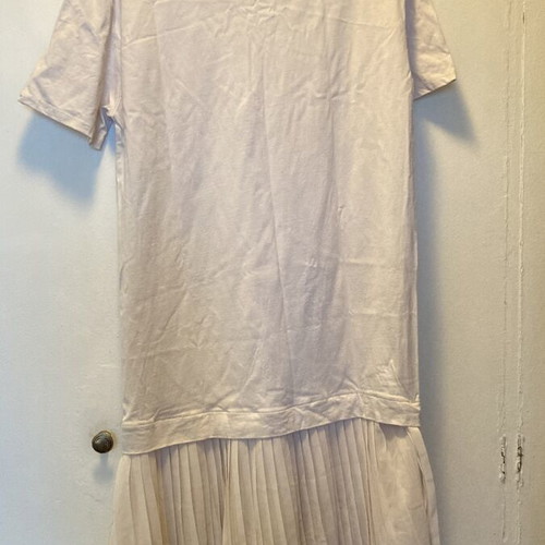 Zara cream dress with pleated cotton fabric, like new, size M