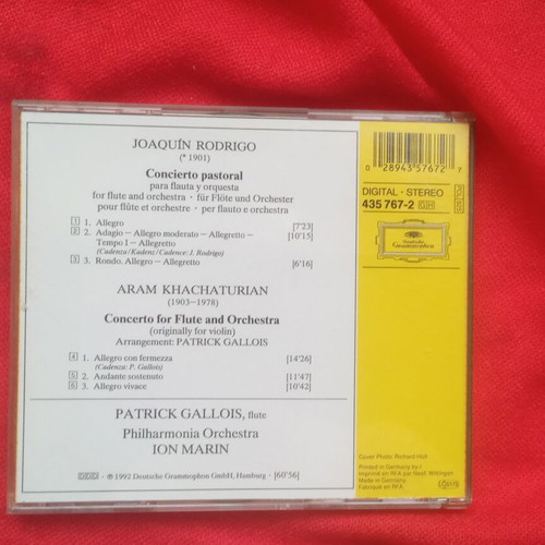 Flute Concertos CD like new by Patrick Gallois, Rodrigo and Khachaturian