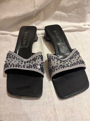 Rollini women's leather sandals with beads size 40 like new