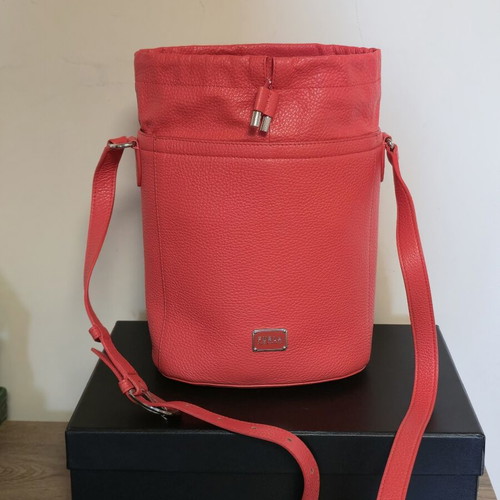 Furla shoulder bag used, red and pink leather crossbody