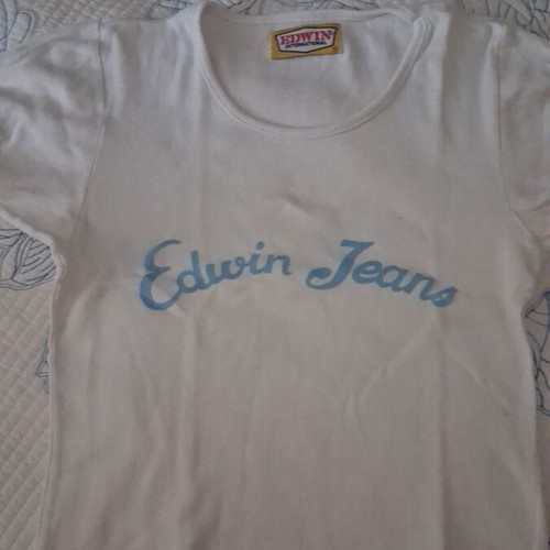 Edwin crop top, size S, white