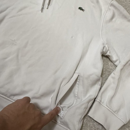 Lacoste cotton hoodie white XXL size