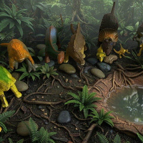 Vintage dinosaur figures used