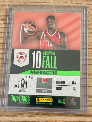 Κάρτα Moustapha Fall Ολυμπιακός Panini Euroleague Top Class 2024-25 καινούργια