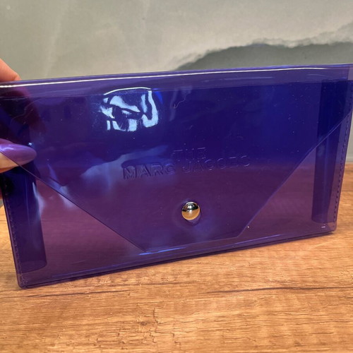 Marc Jacobs purple transparent pouch clutch new