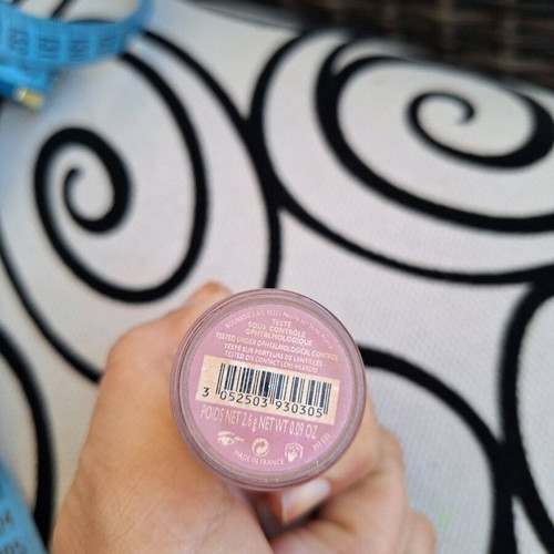 Pink powder eyeshadow used