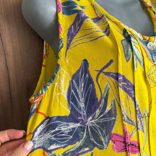 Marila vintage viscose summer dress used, M-L, multicolor