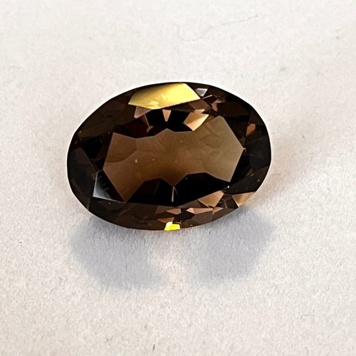 Smoky quartz natural oval cut gemstone, new