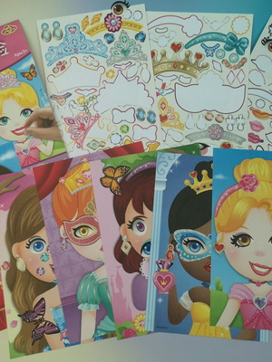 Creative sticker book for assembling and decorating princess faces used
