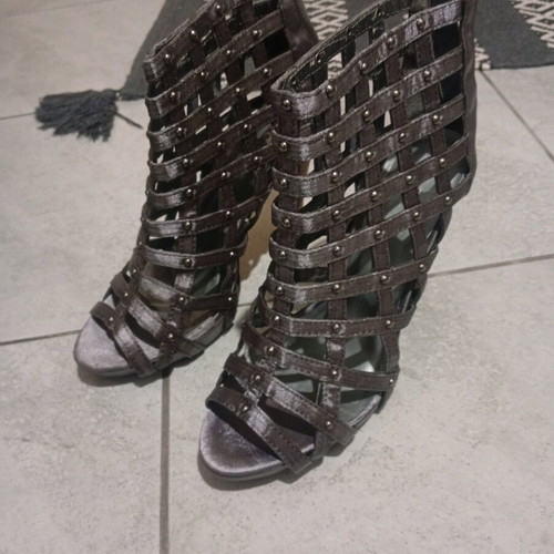 Exe heel sandals new, gray, size 38
