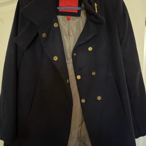 Mango coat used, navy, size M