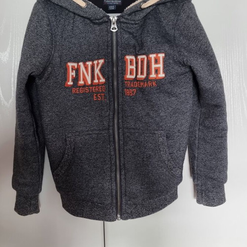 Funky Buddha Kids Hoodie with Sherpa Lining Size 6, Dark Grey Heathered