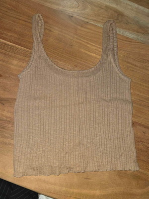 Stradivarius knitted style top new, beige/brown