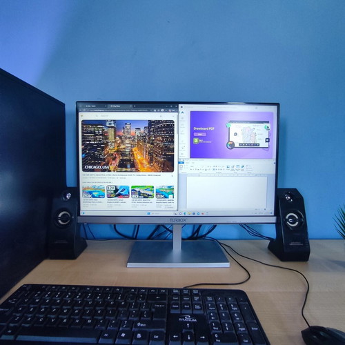 Desktop computer with peripherals, AMD FX-4100 CPU, 6GB RAM, NVIDIA GT 210
