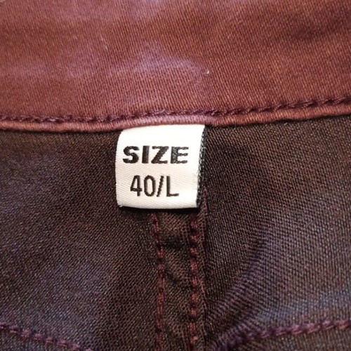 Women's denim pants like new, slim fit, size L, dark burgundy-brown
