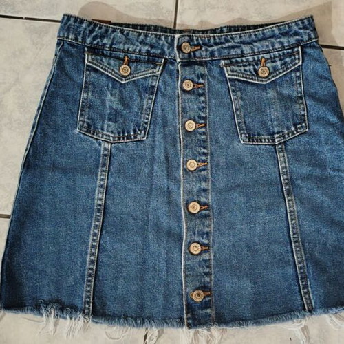 Denim skirt like new, size L, blue