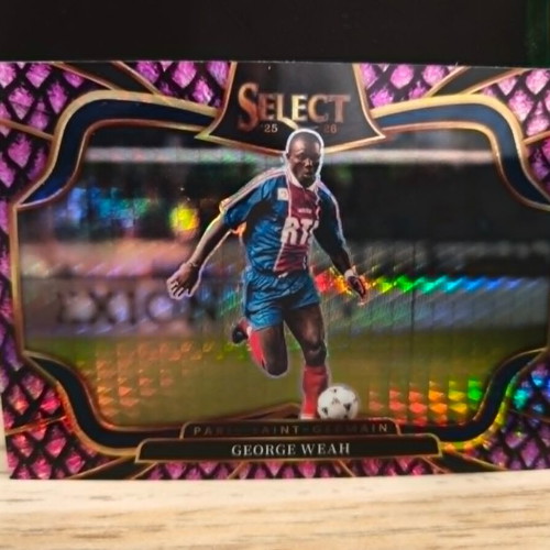2025-26 Panini Select Ligue 1 George Weah Purple Dragon Scale card new