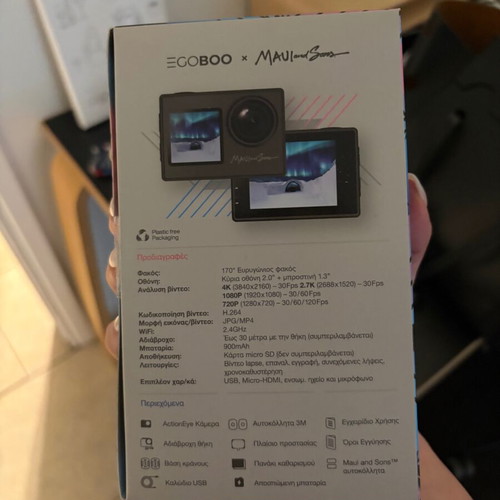 Egoboo X Maui And Sons MUSJ4000BLK action camera new 4K Ultra HD
