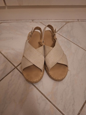 Jenny Fairy women's espadrille platform sandals used, beige, size 41