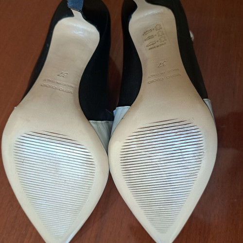 Pierre Darré T-Strap Leather Pumps Size 37 Black White New