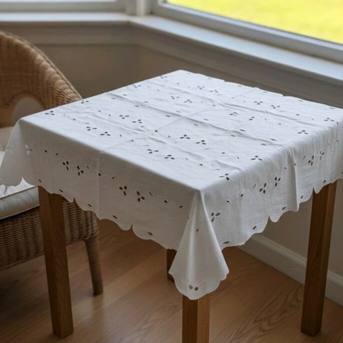 Vintage Cutwork Tablecloth White, like new