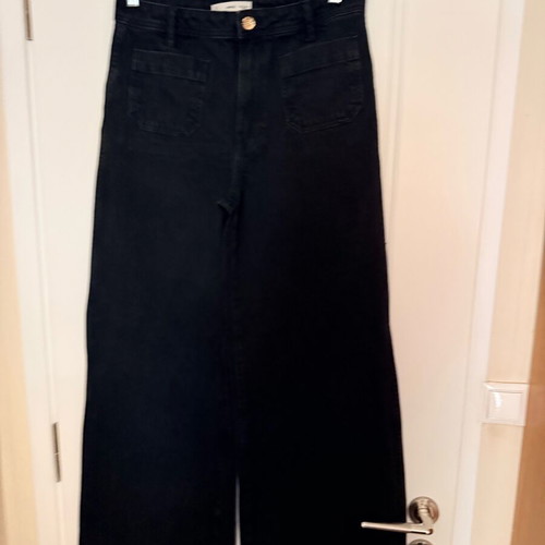 Mango black wide leg jeans like new