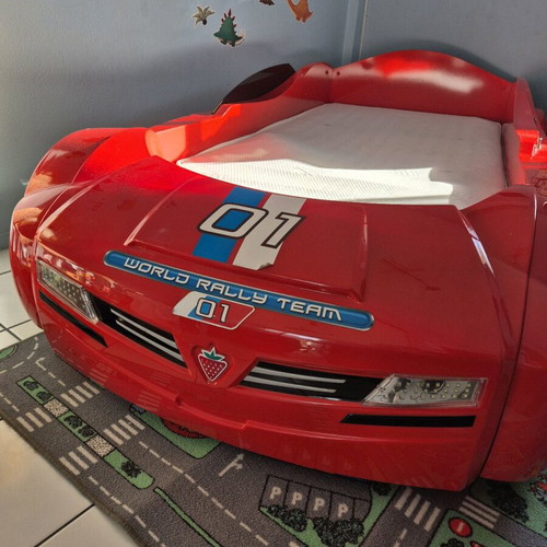 Children's car bed used with mattress and remote control