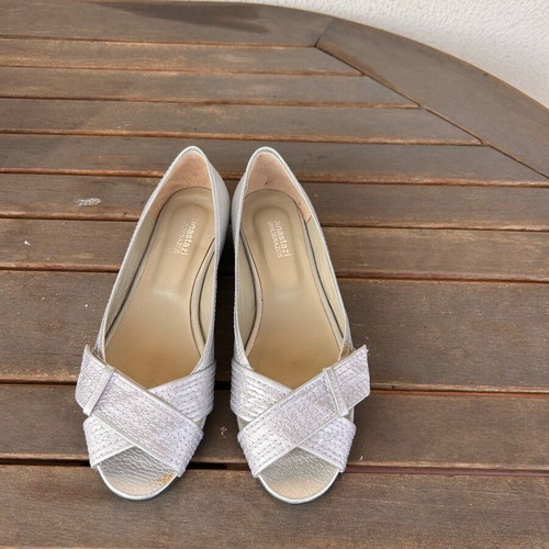 Flat leather sandals Anastasi Bournazos silver new size 39